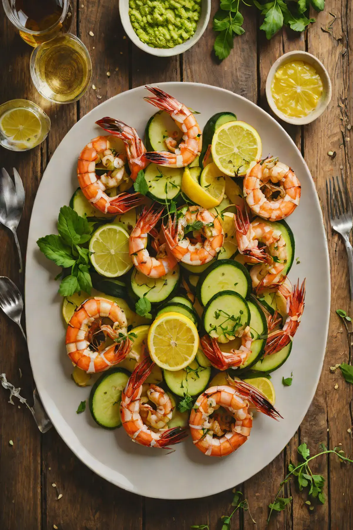 Grilled Prawns with Courgette