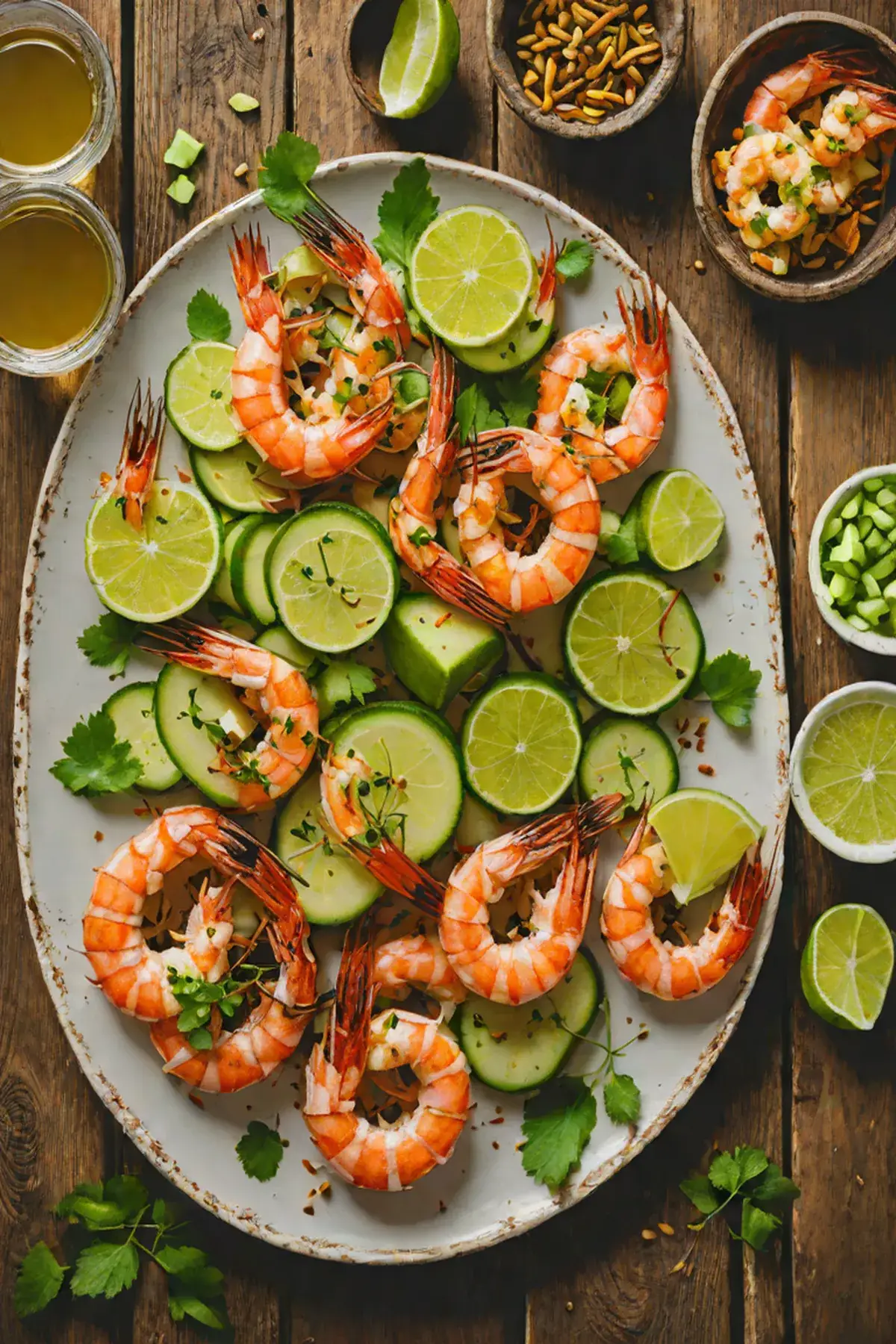 Grilled Prawns with Cucumber