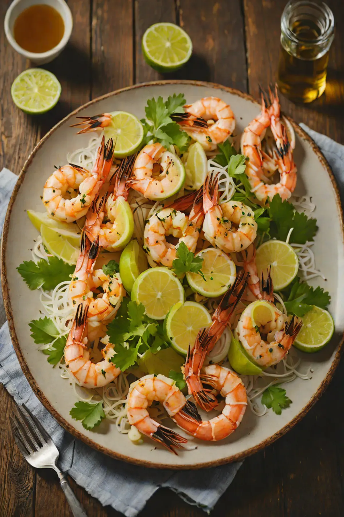 Grilled Prawns with Daikon