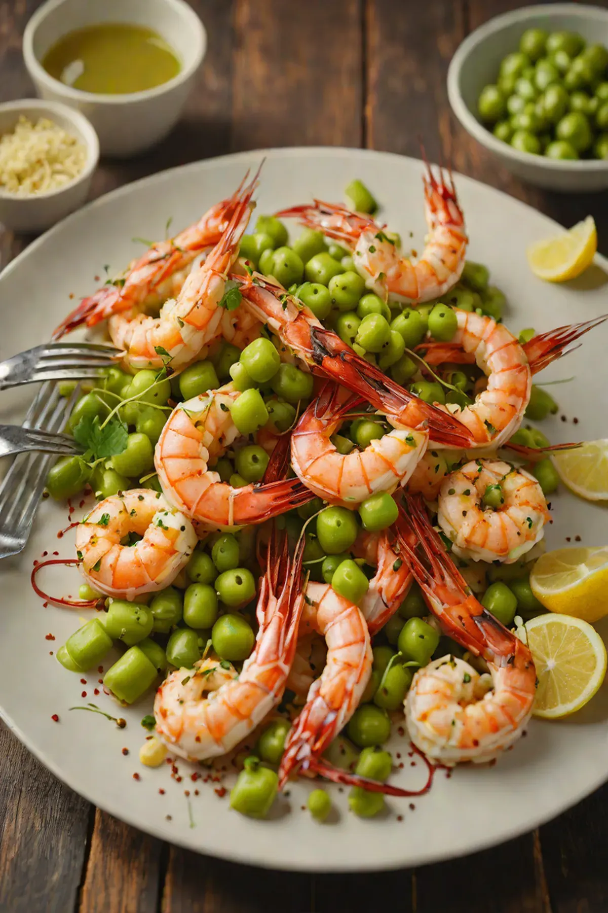 Grilled Prawns with Edamame