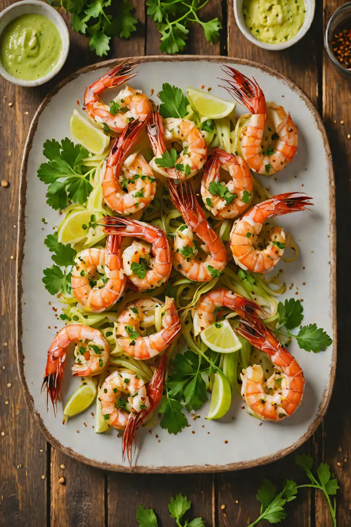 Grilled Prawns with Leek and Garlic Butter