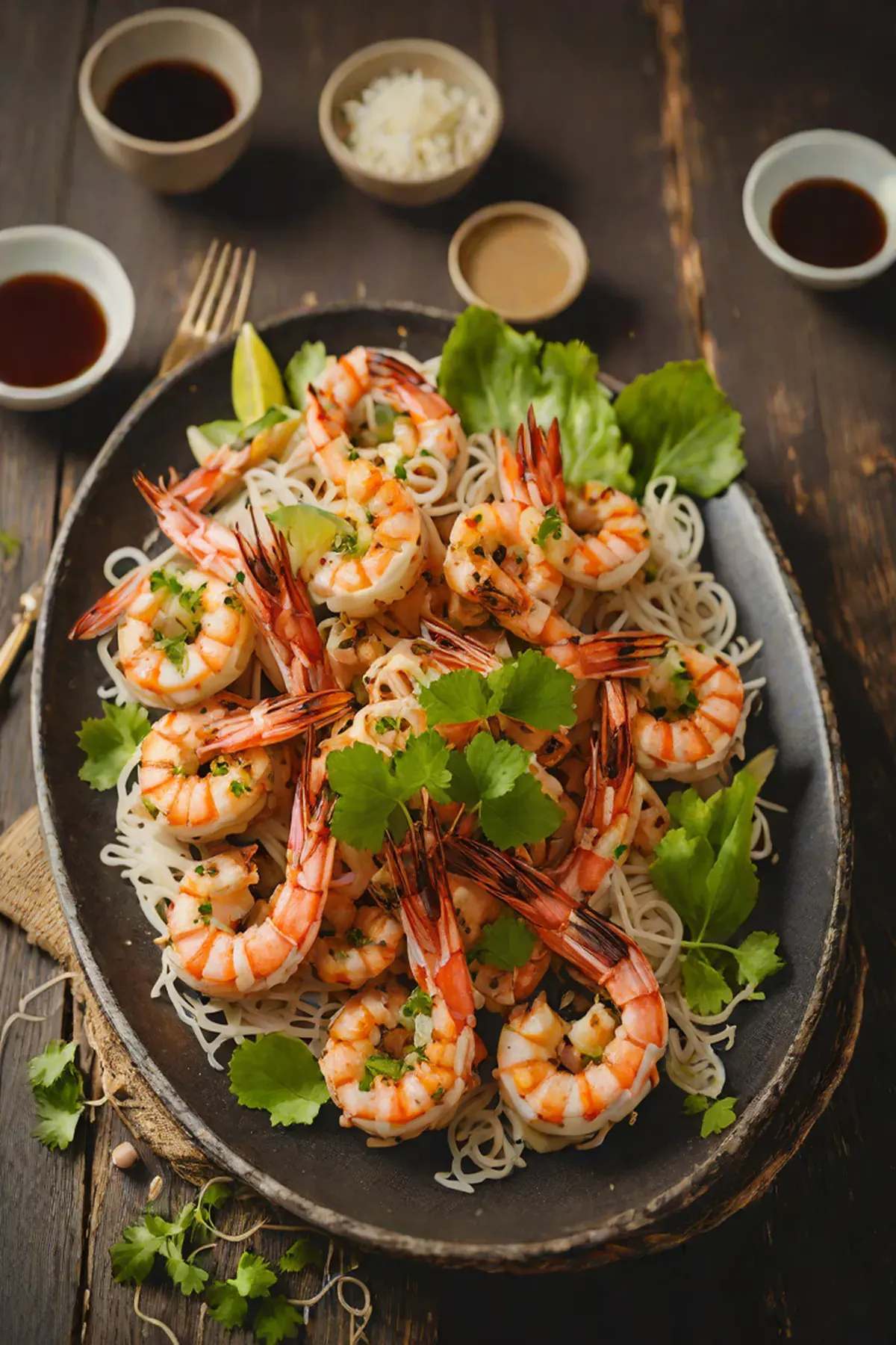 Grilled Prawns with Lotus Root