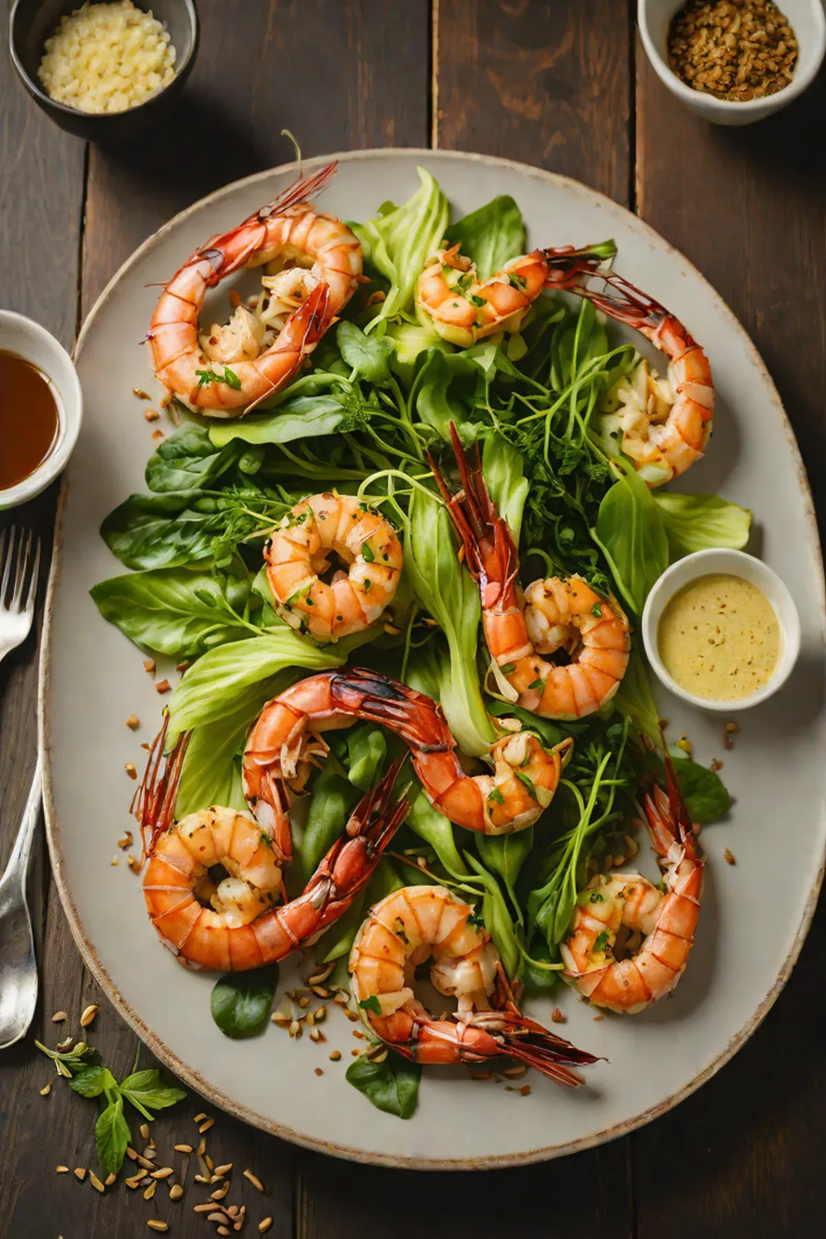Grilled Prawns with Pak Choi