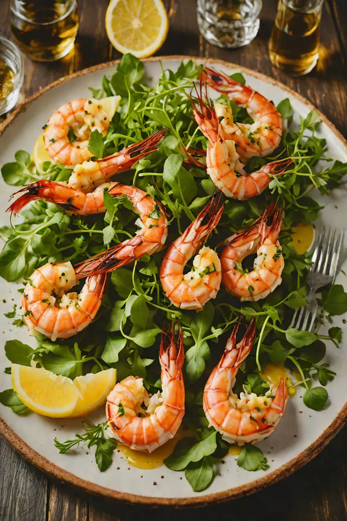 Grilled Prawns with Rocket