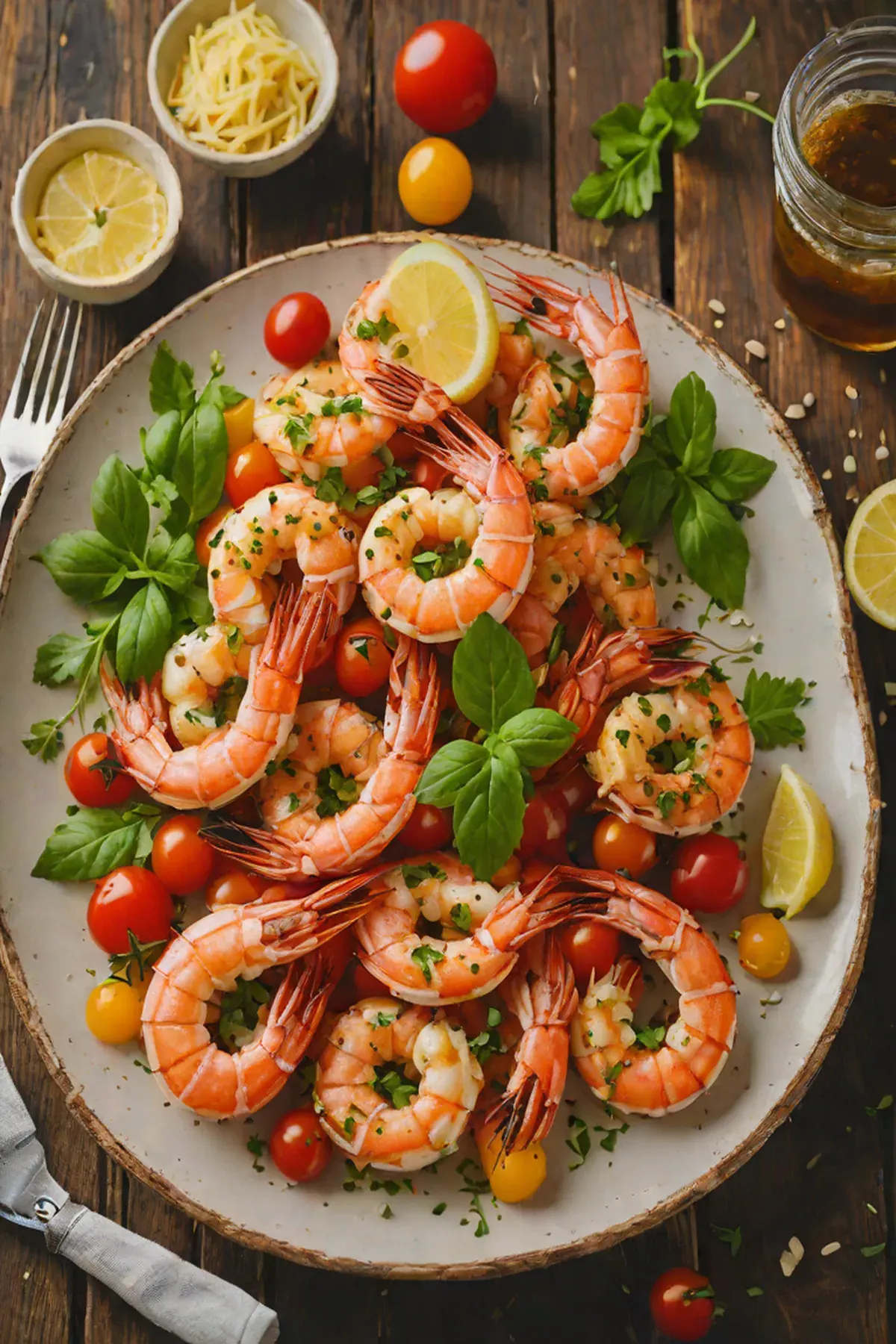 Grilled Prawns with Tomato and Garlic Butter