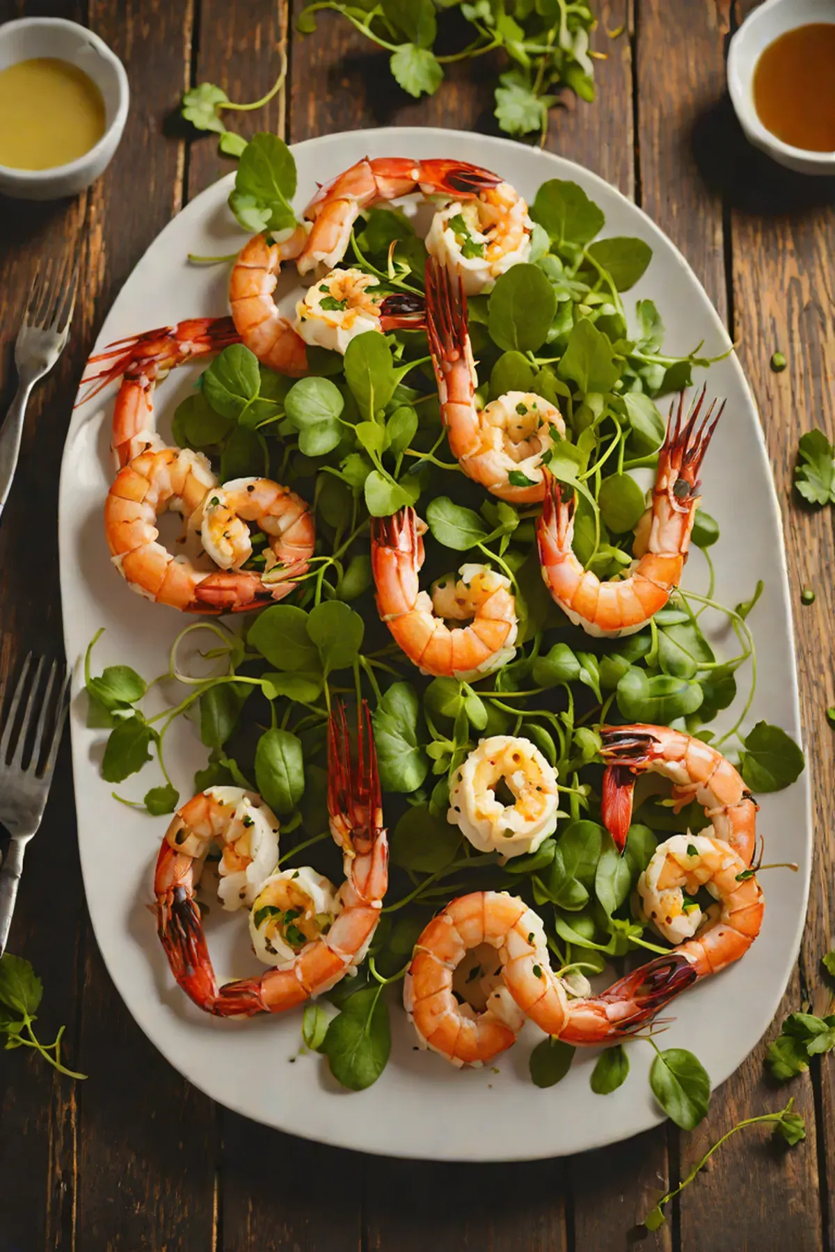 Grilled Prawns with Watercress