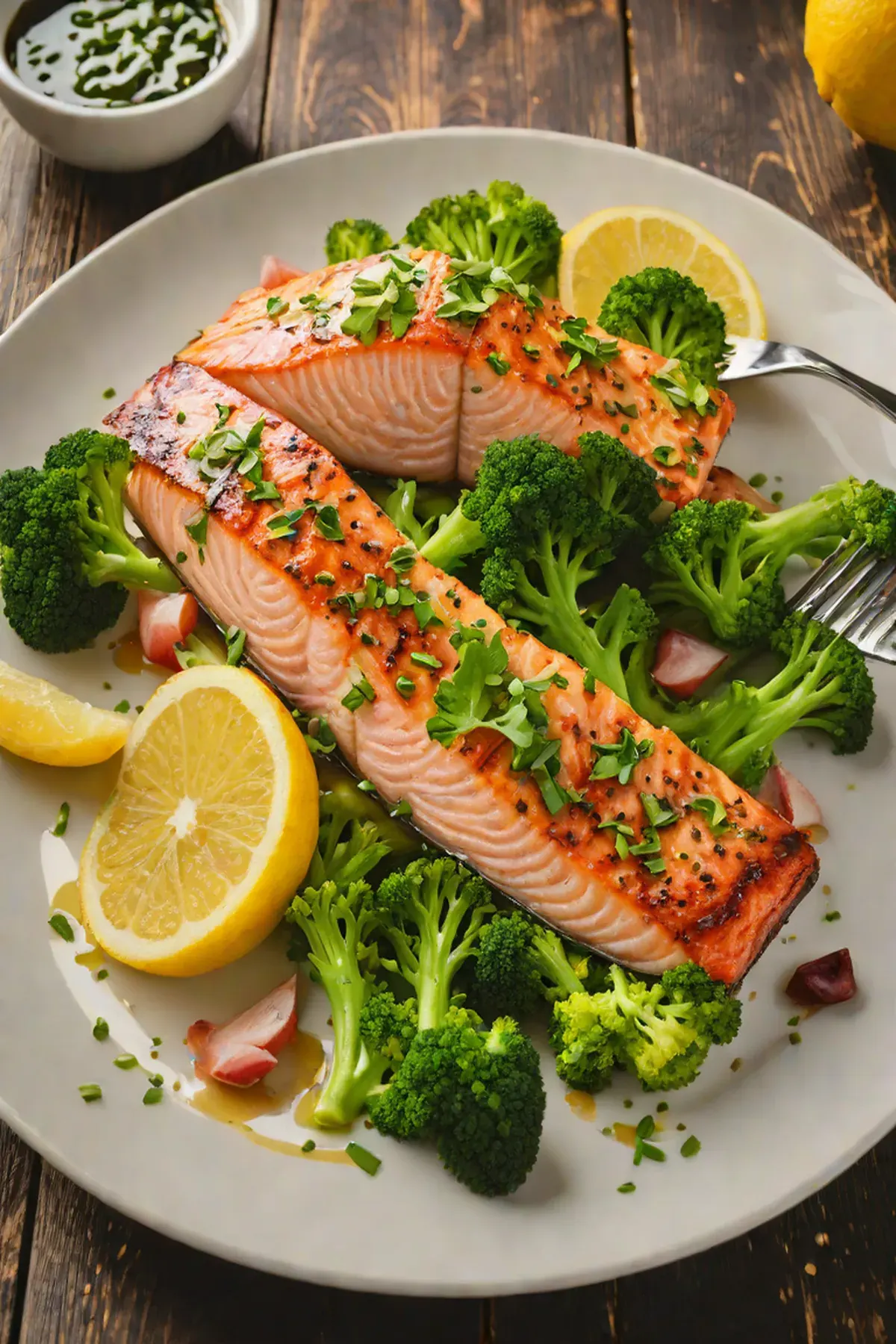 Grilled Salmon with Broccoli