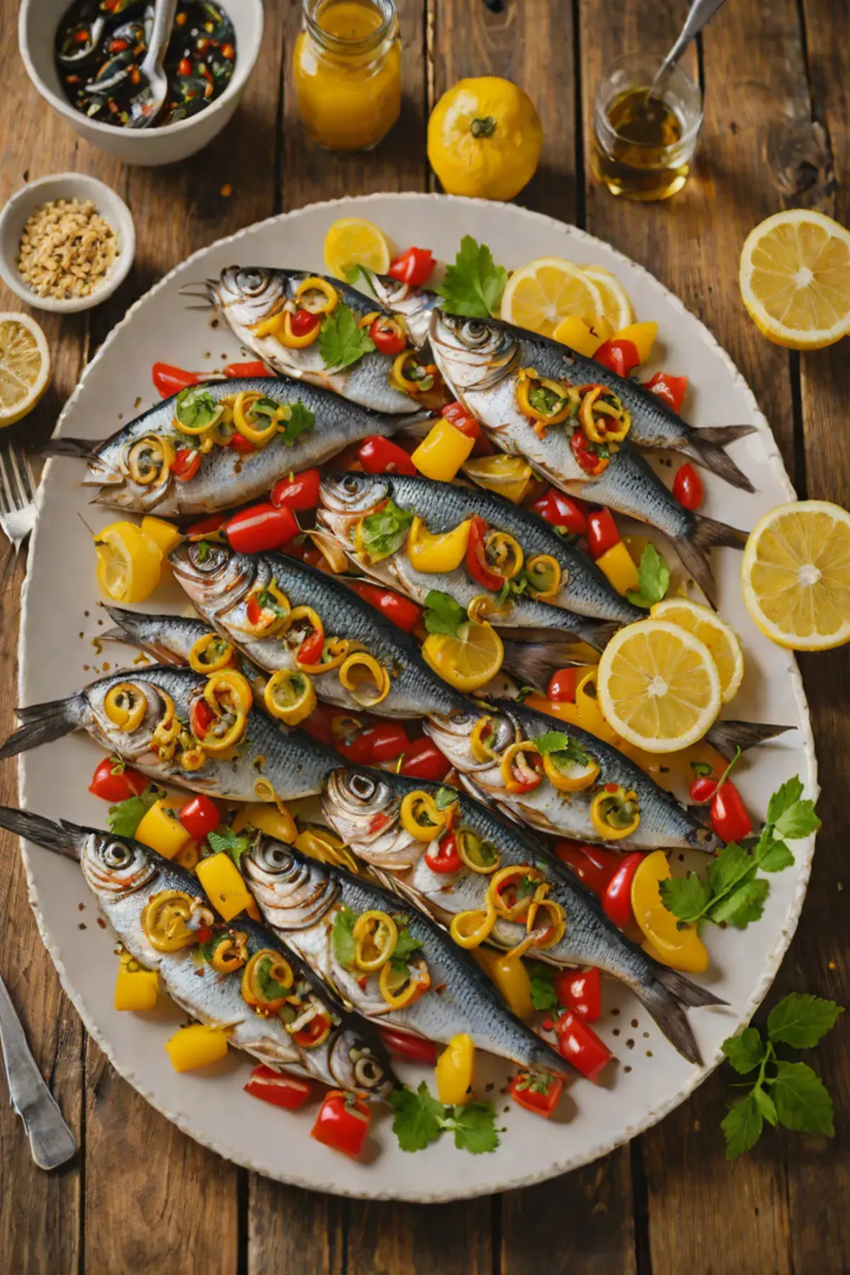 Grilled Sardines with Bell Pepper