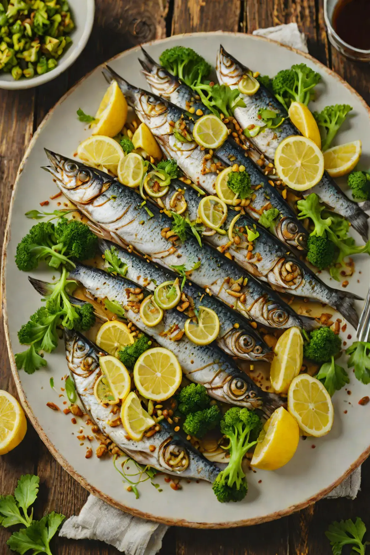 Grilled Sardines with Broccoli