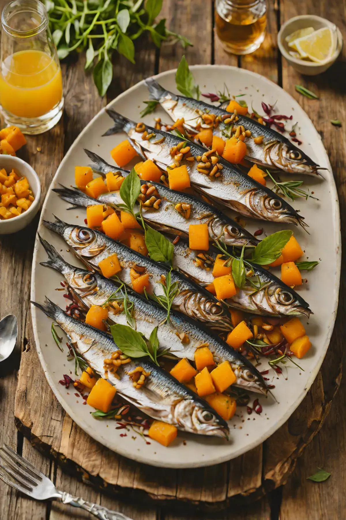 Grilled Sardines with Butternut Squash