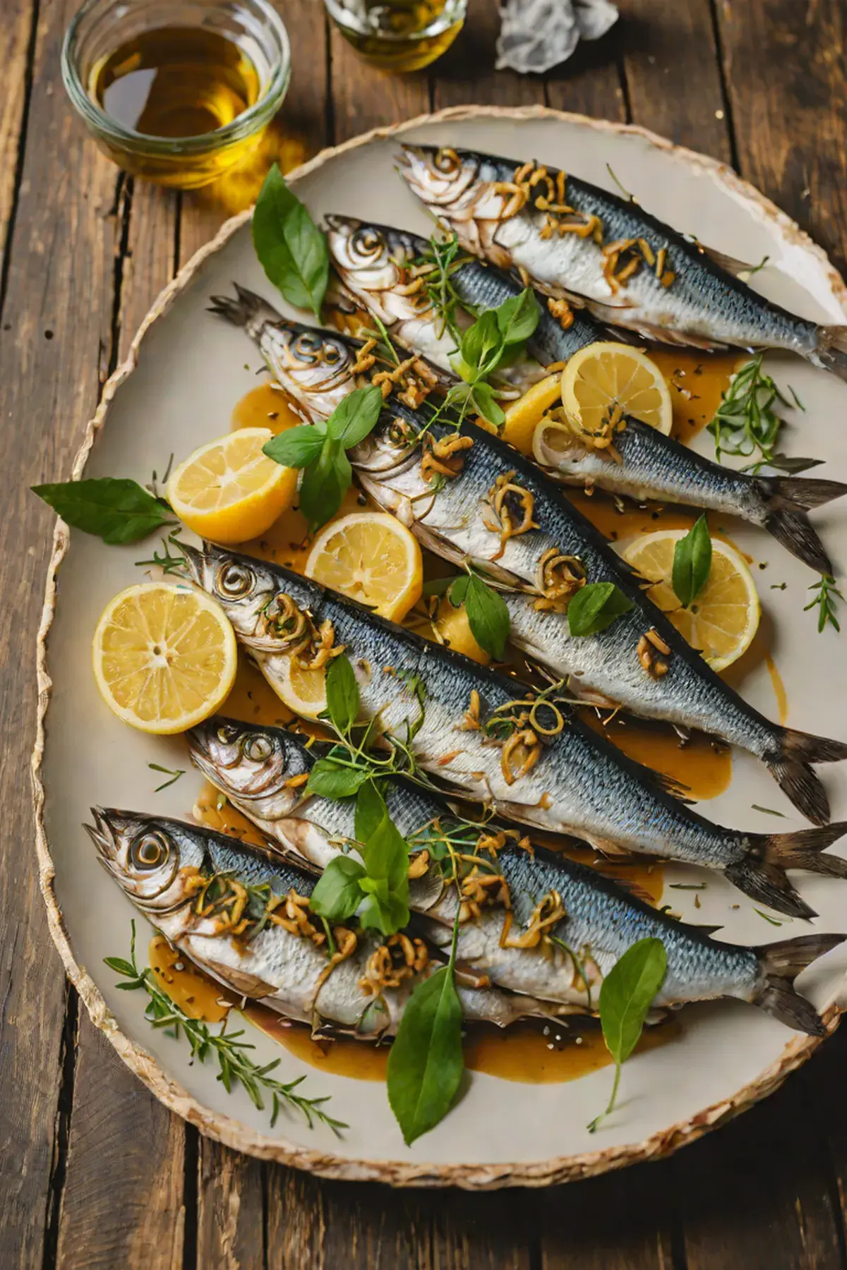 Grilled Sardines with Parsnip Puree and Crispy Sage