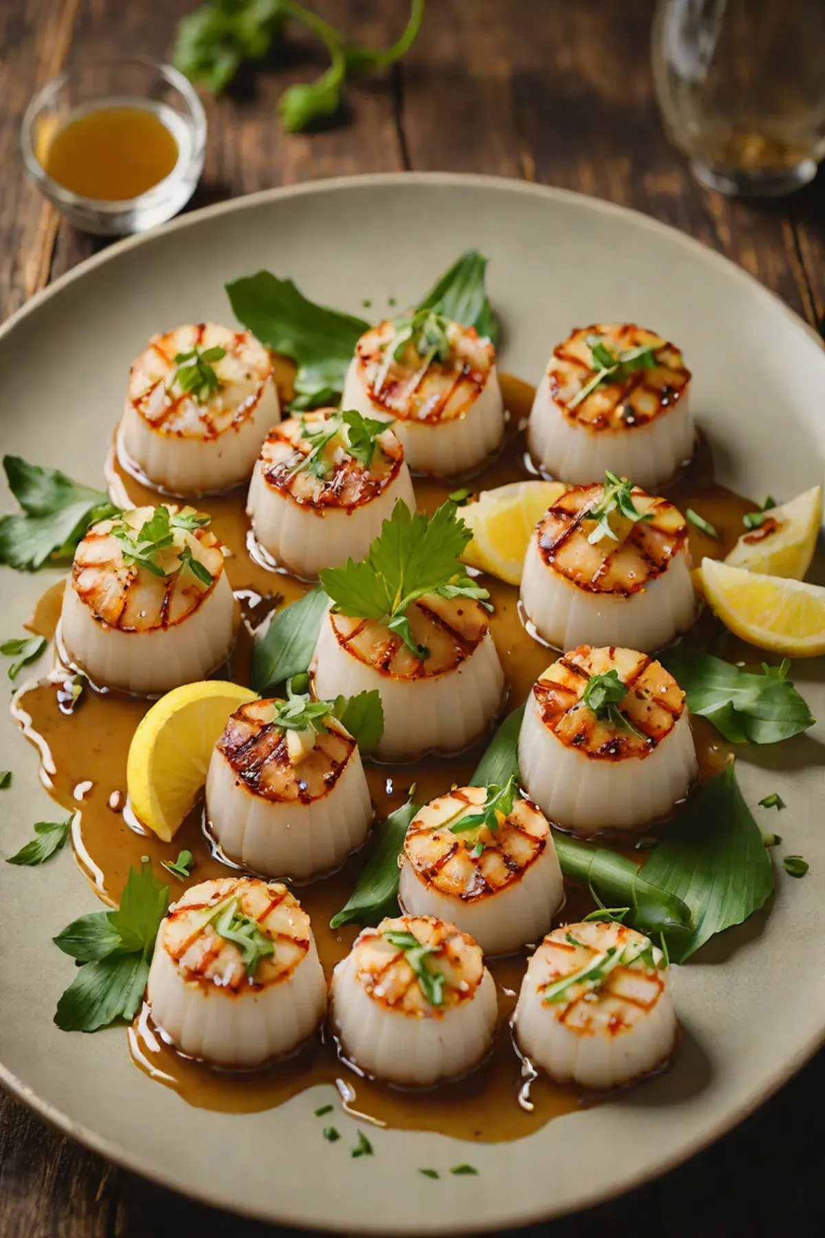 Grilled Scallops with Bamboo Shoot and Lemongrass Glaze