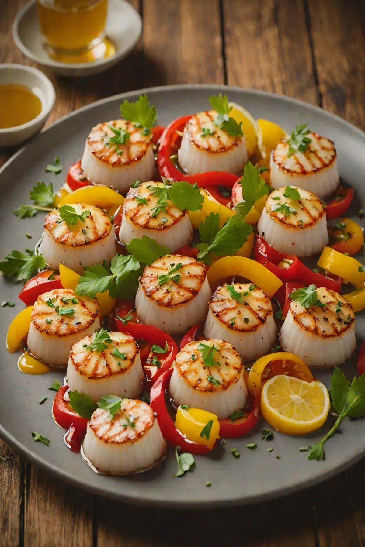 Grilled Scallops with Bell Pepper
