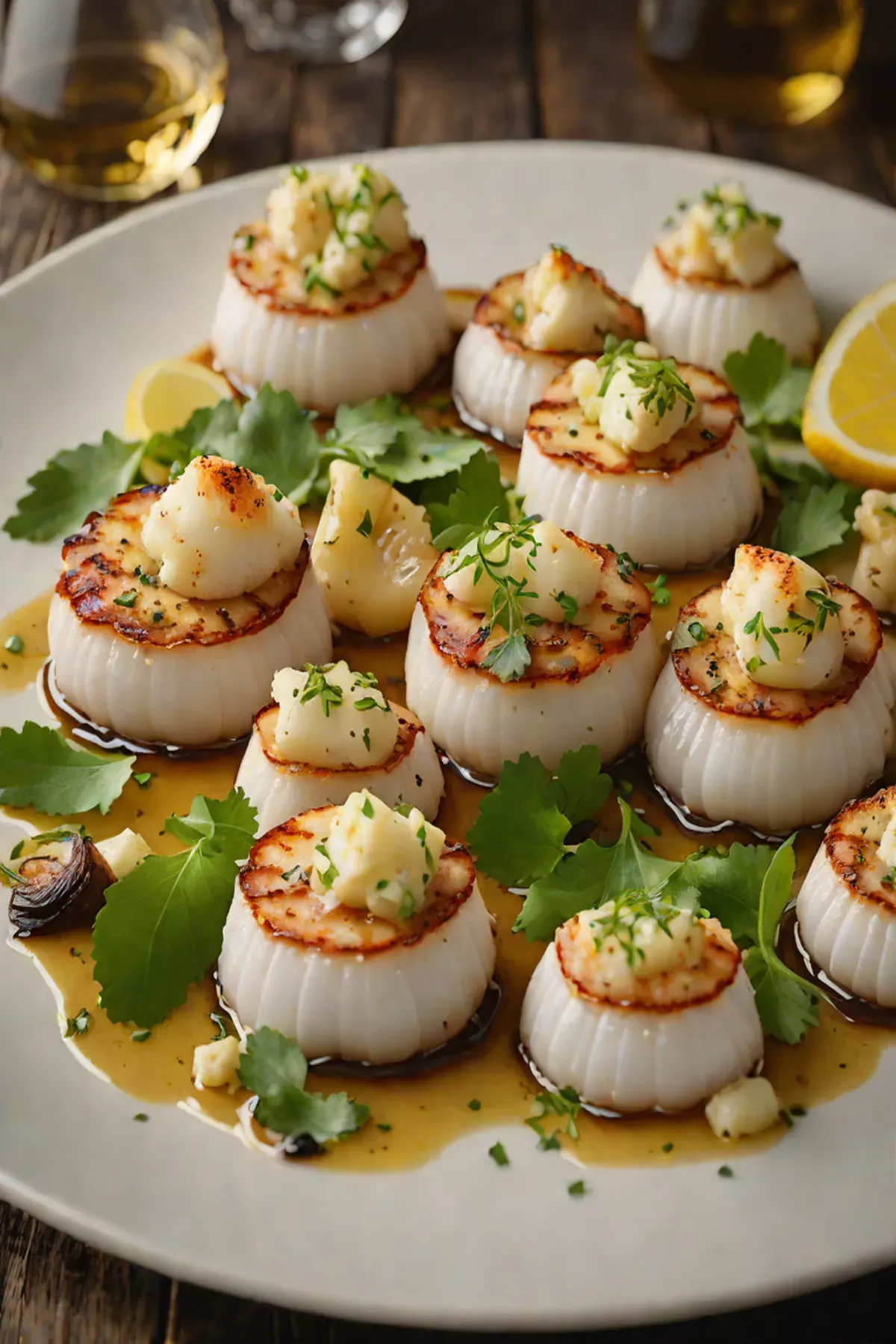 Grilled Scallops with Cauliflower
