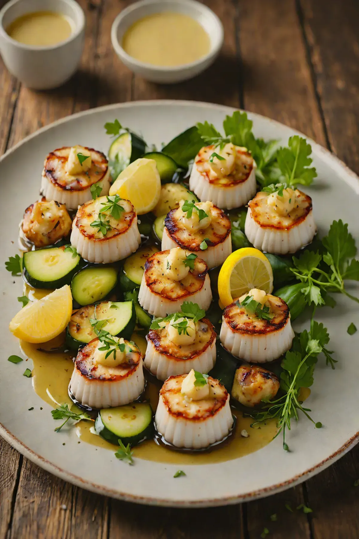 Grilled Scallops with Courgette