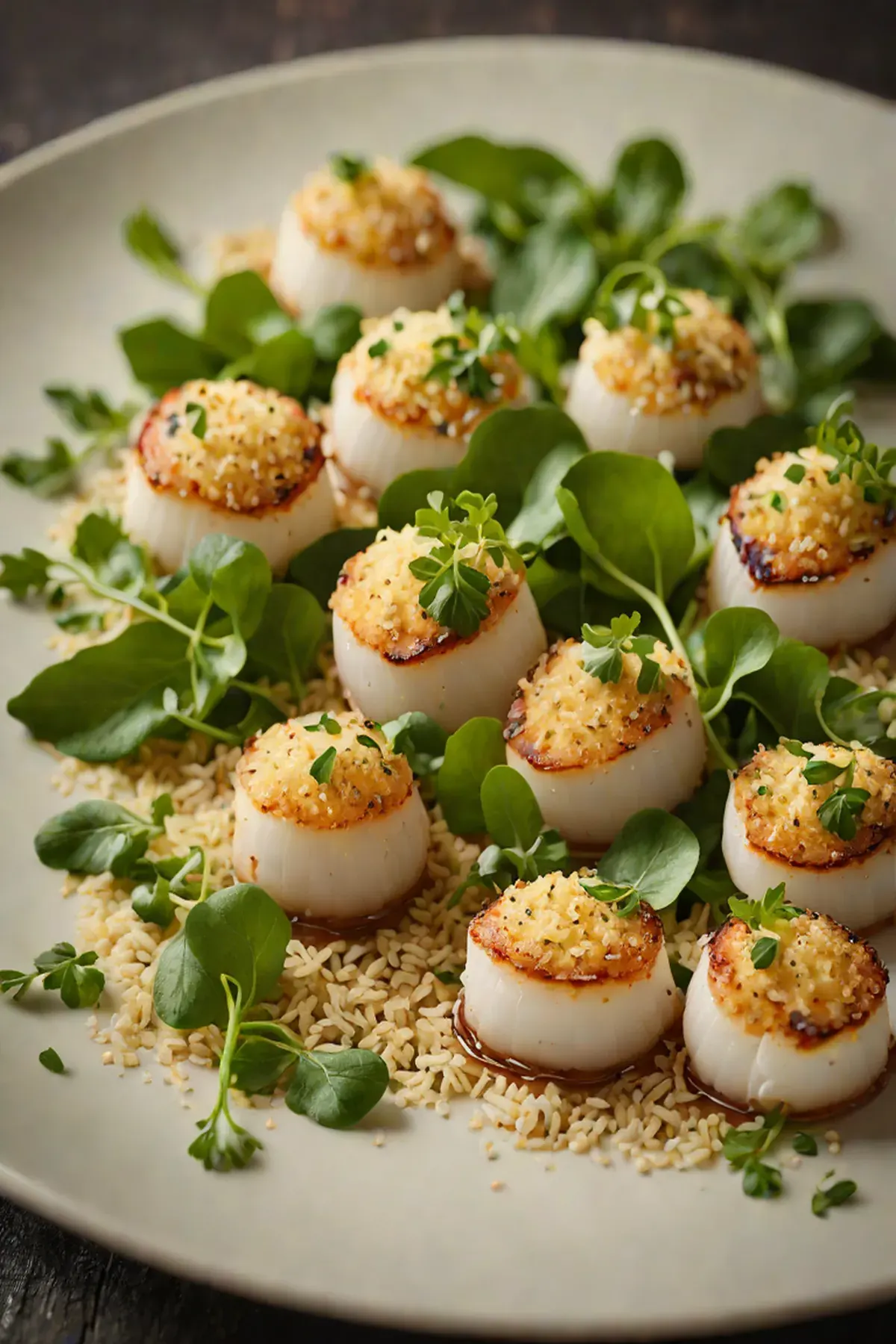 Grilled Scallops with Watercress