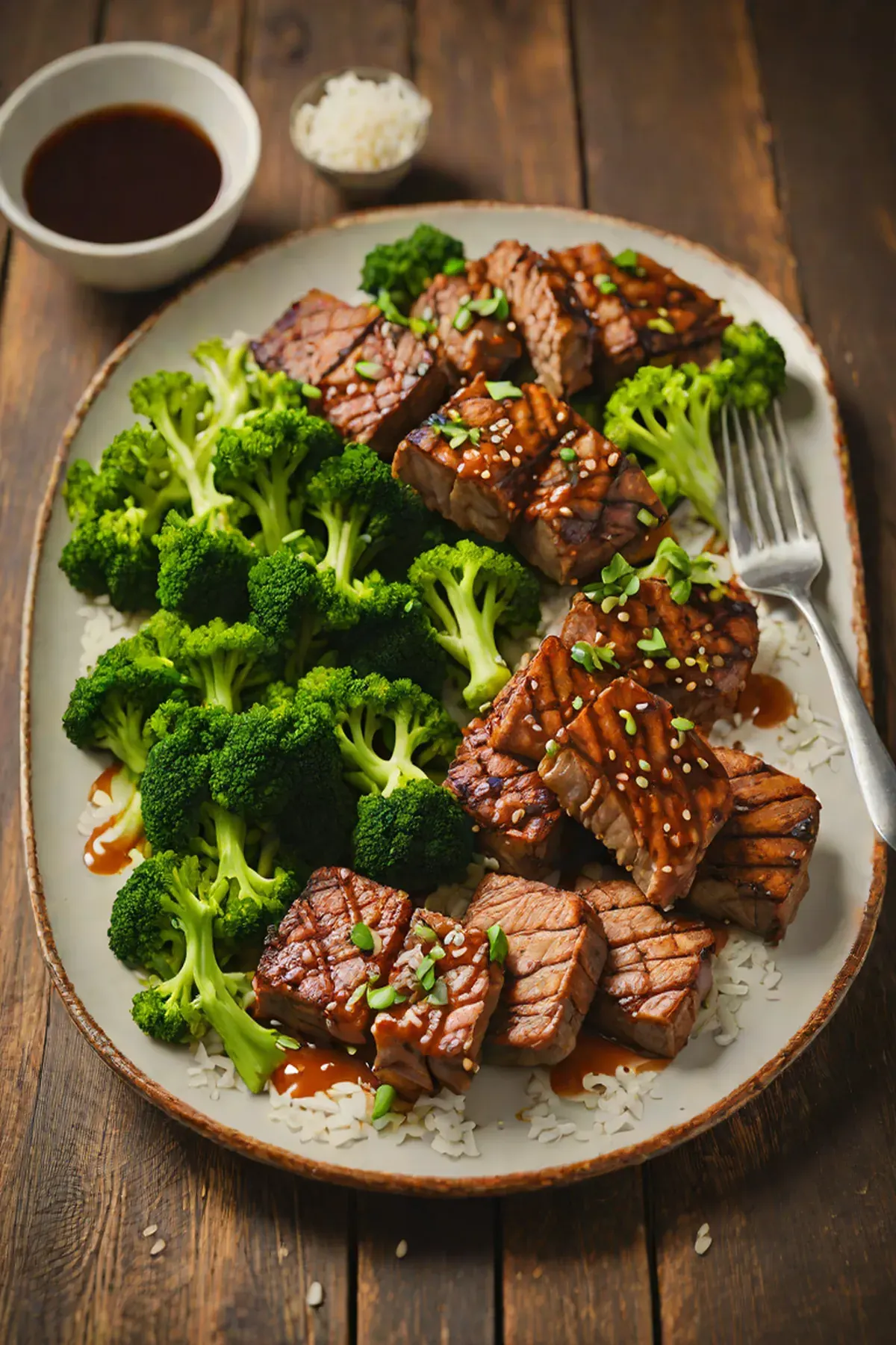 Grilled Seitan with Broccoli