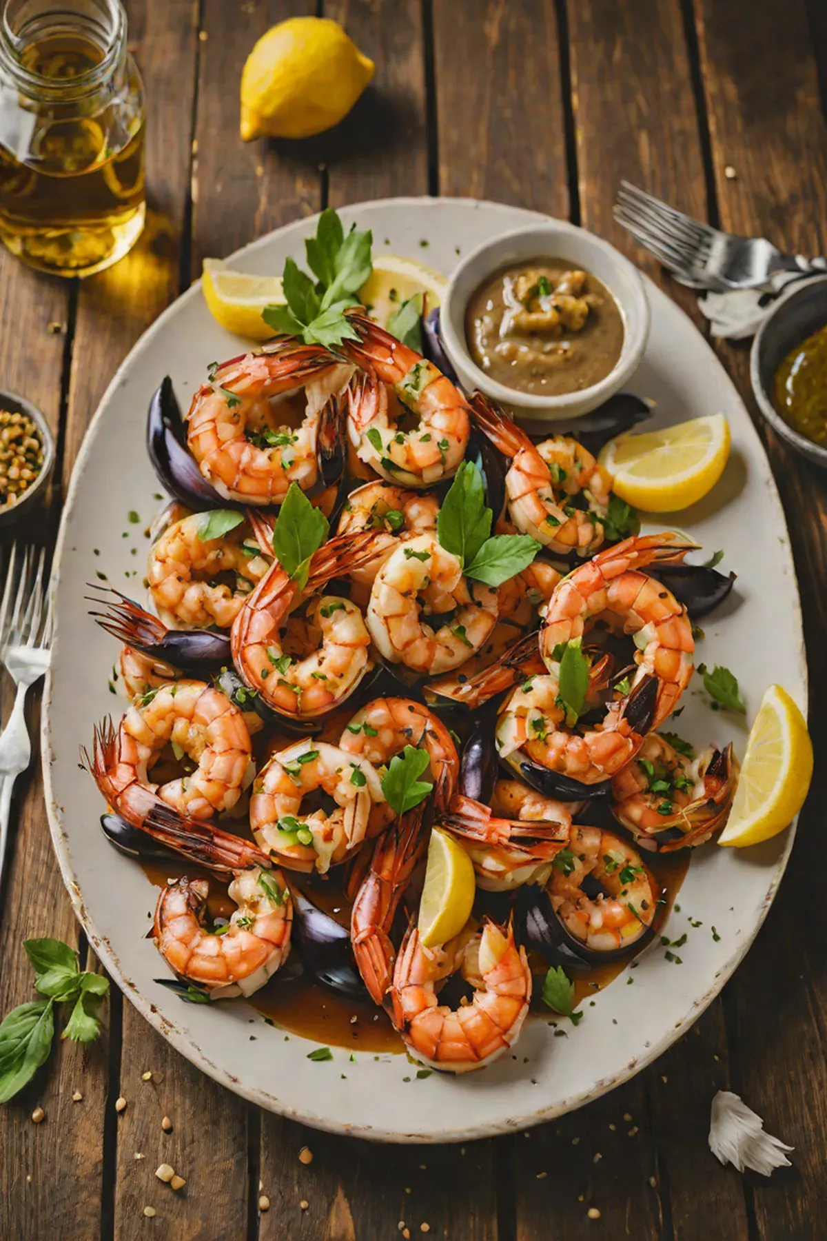Grilled Shrimp with Aubergine