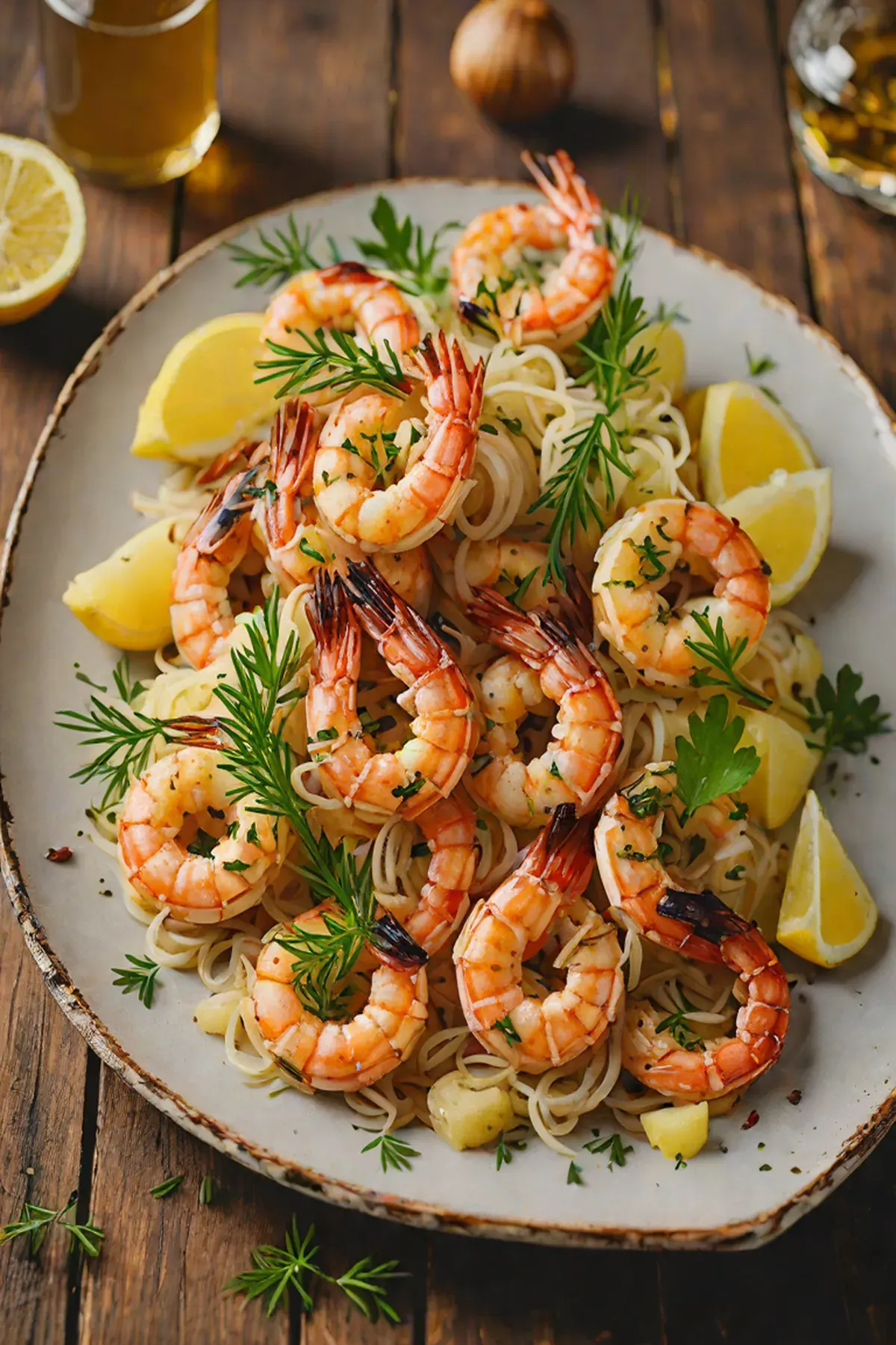 Grilled Shrimp with Caramelized Onion and Garlic Butter