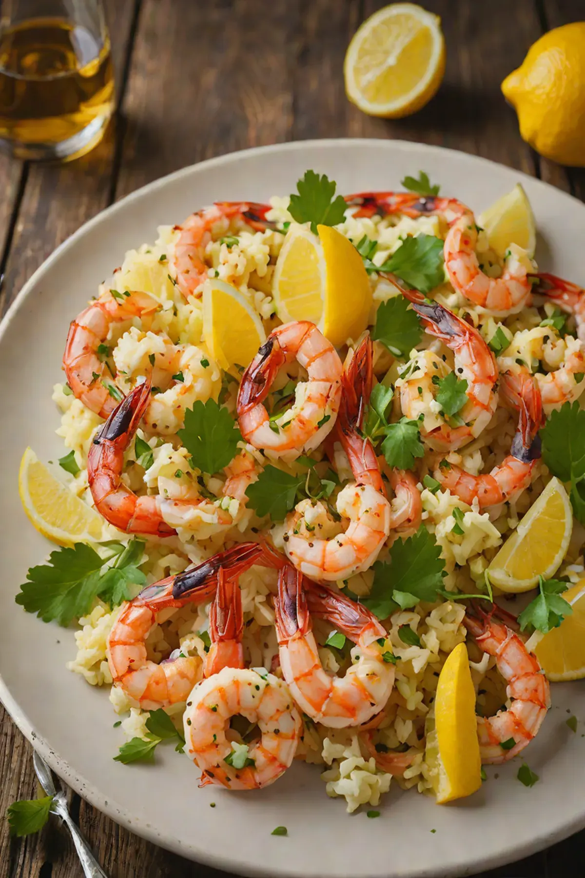 Grilled Shrimp with Cauliflower