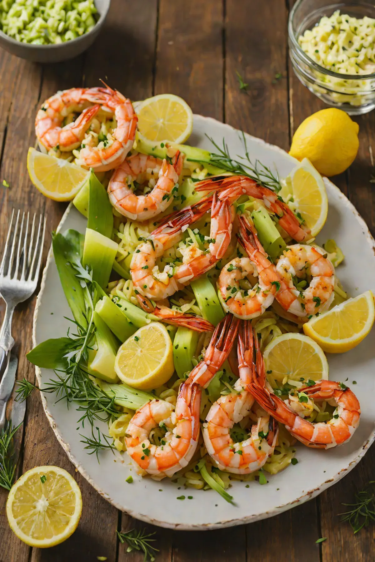 Grilled Shrimp with Leek and Garlic Butter