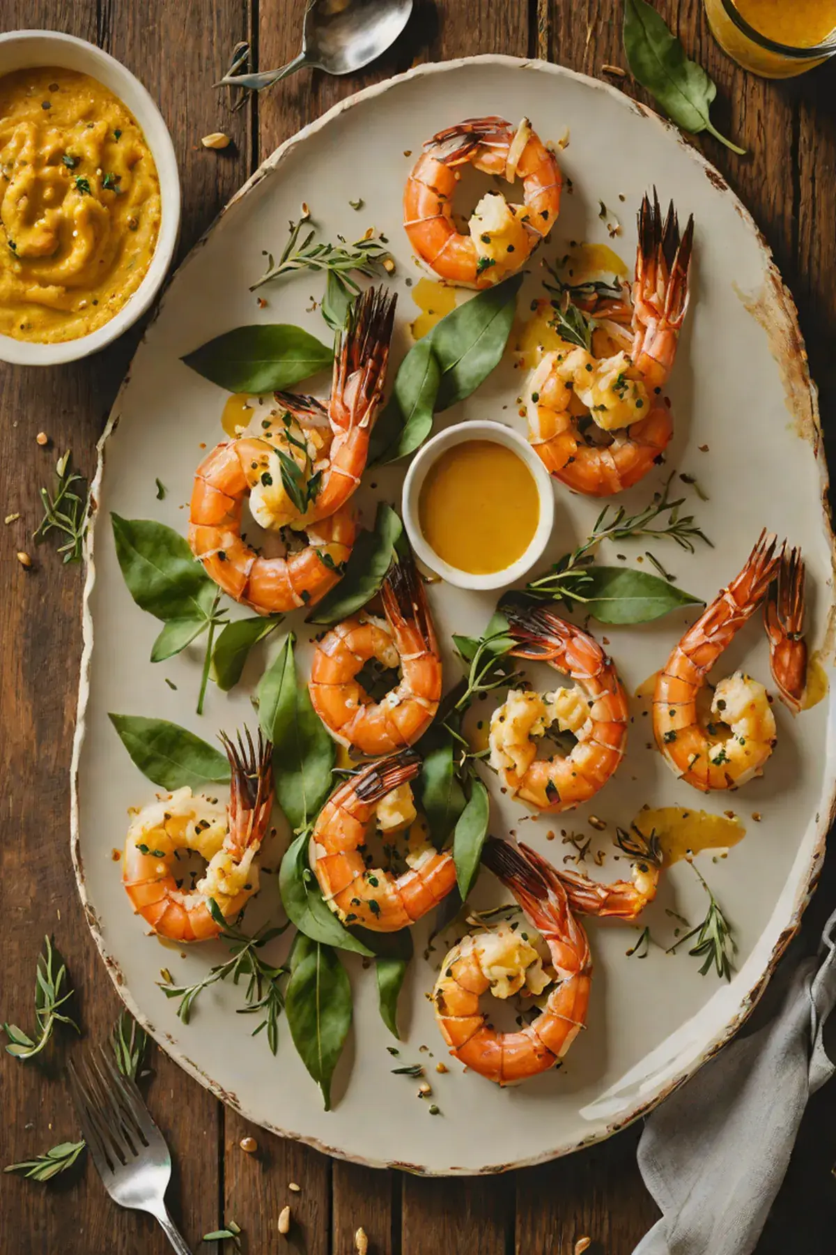 Grilled Shrimp with Pumpkin Puree and Sage Brown Butter