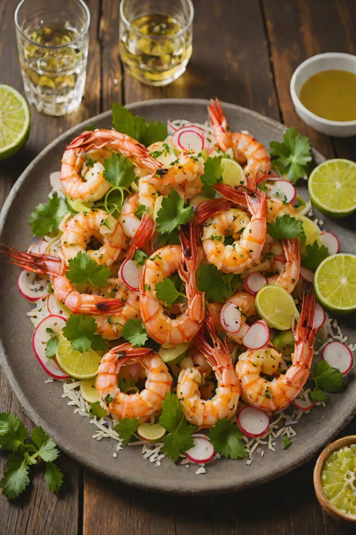 Grilled Shrimp with Radish and Citrus Glaze