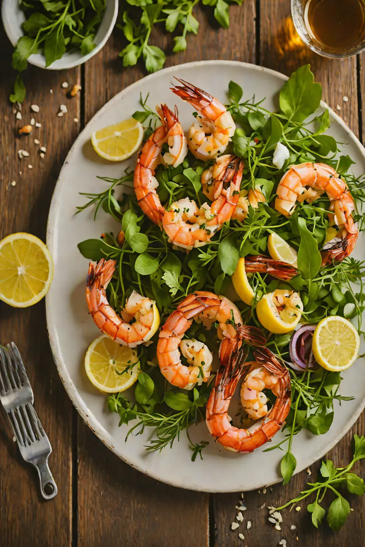 Grilled Shrimp with Rocket