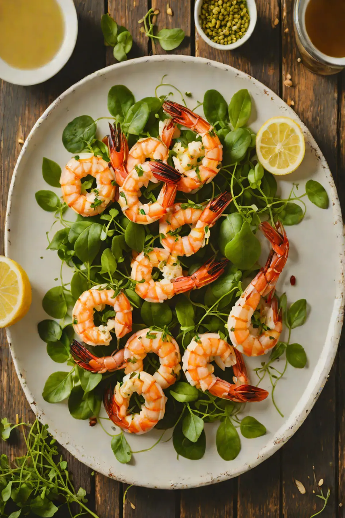 Grilled Shrimp with Watercress