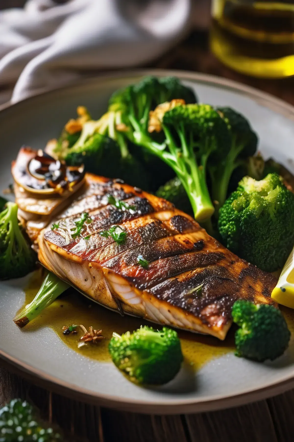 Grilled Snapper with Broccoli