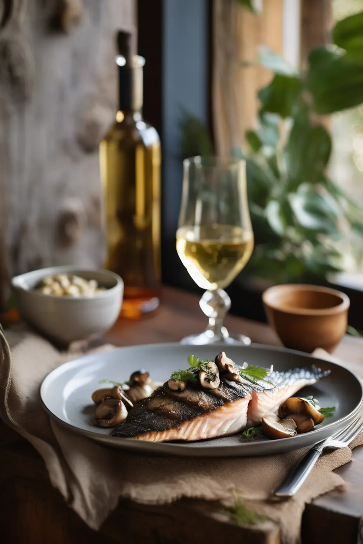 Grilled Snapper with Mushroom and Garlic Butter
