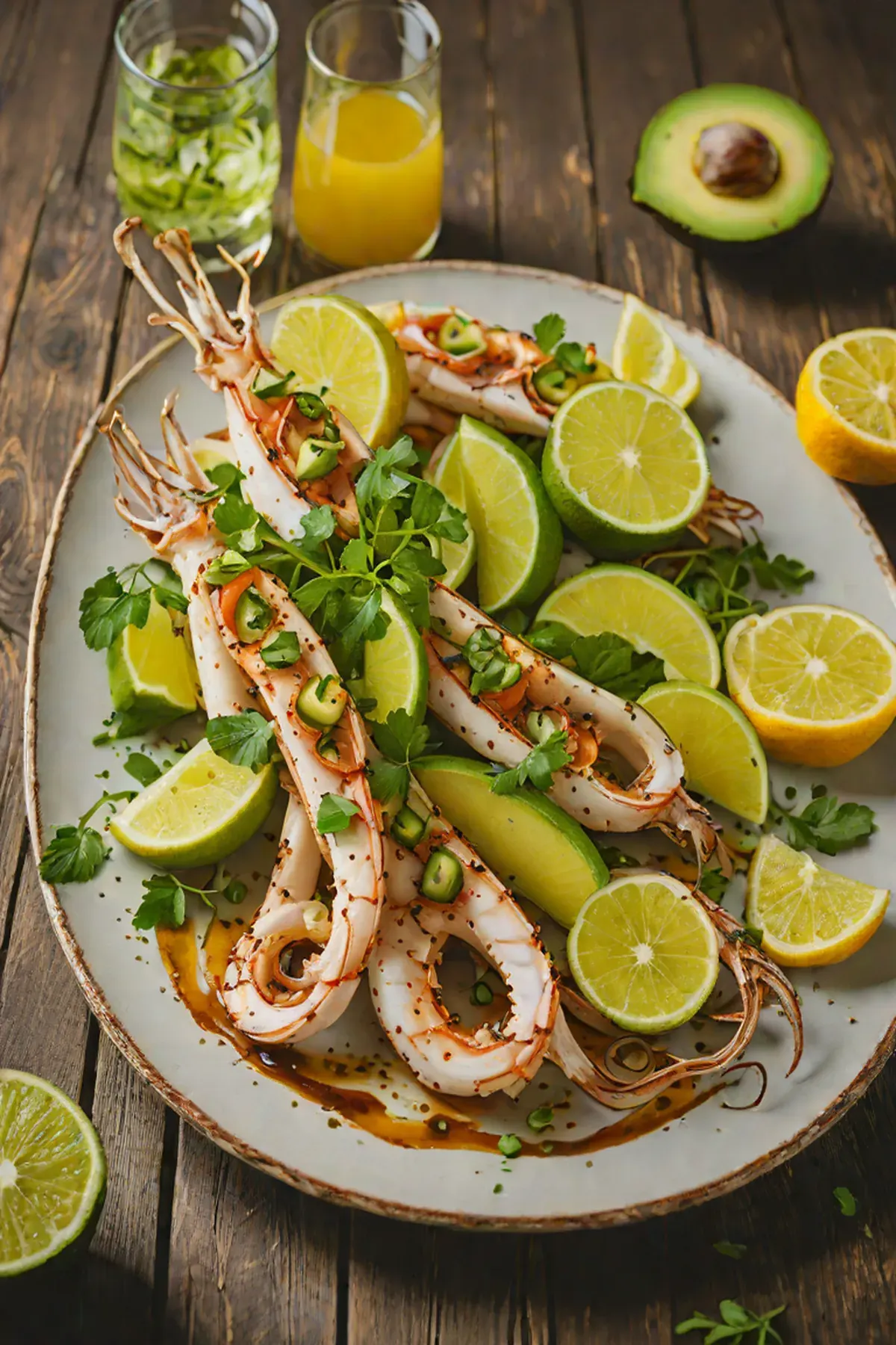Grilled Squid with Avocado
