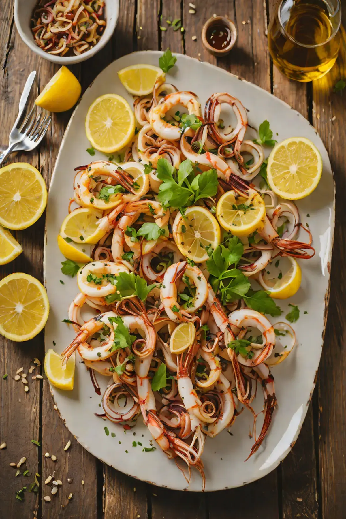 Grilled Squid with Caramelized Onion and Garlic