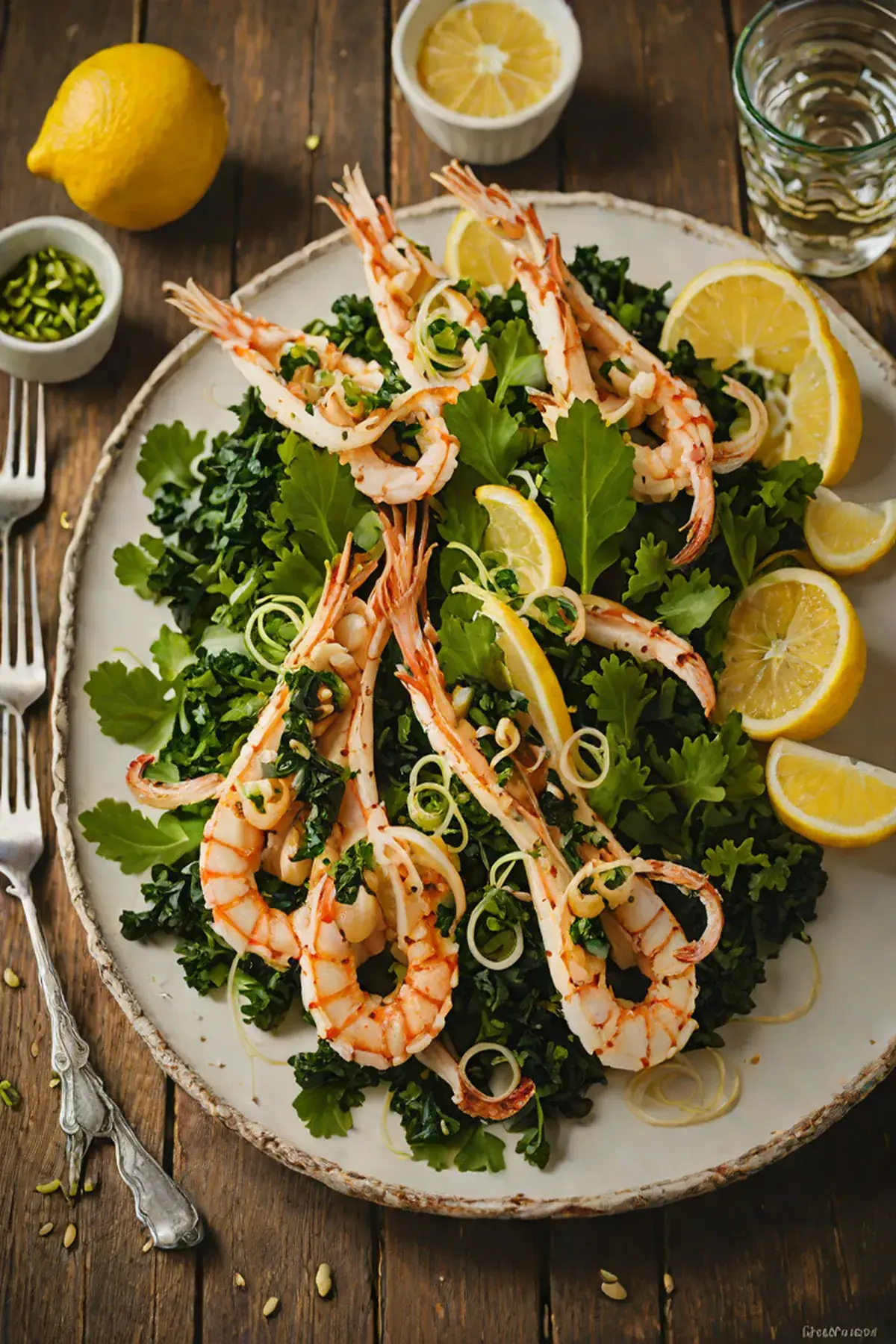 Grilled Squid with Kale