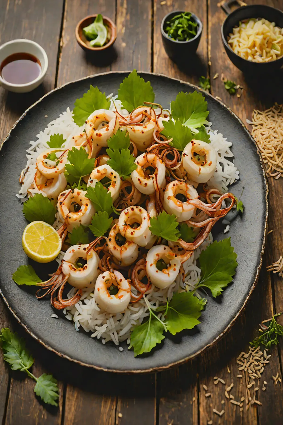 Grilled Squid with Lotus Root