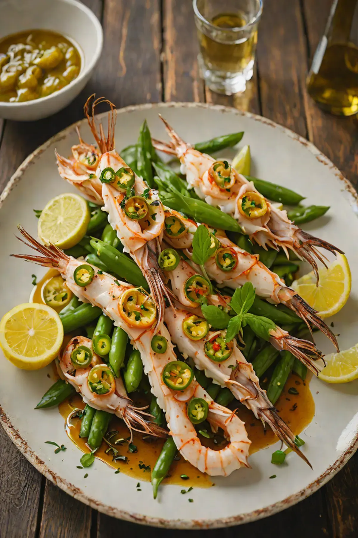 Grilled Squid with Okra