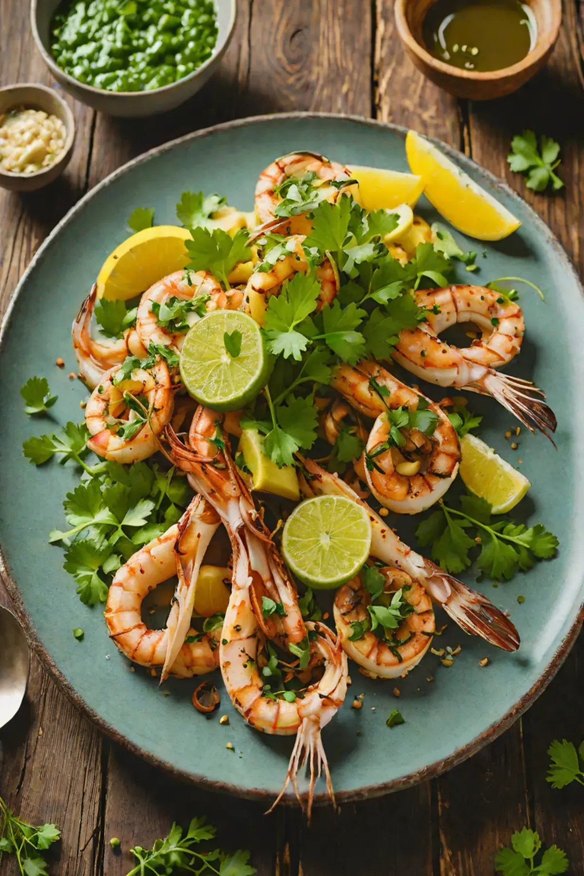 Grilled Squid with Plantain and Cilantro-Lime Sauce