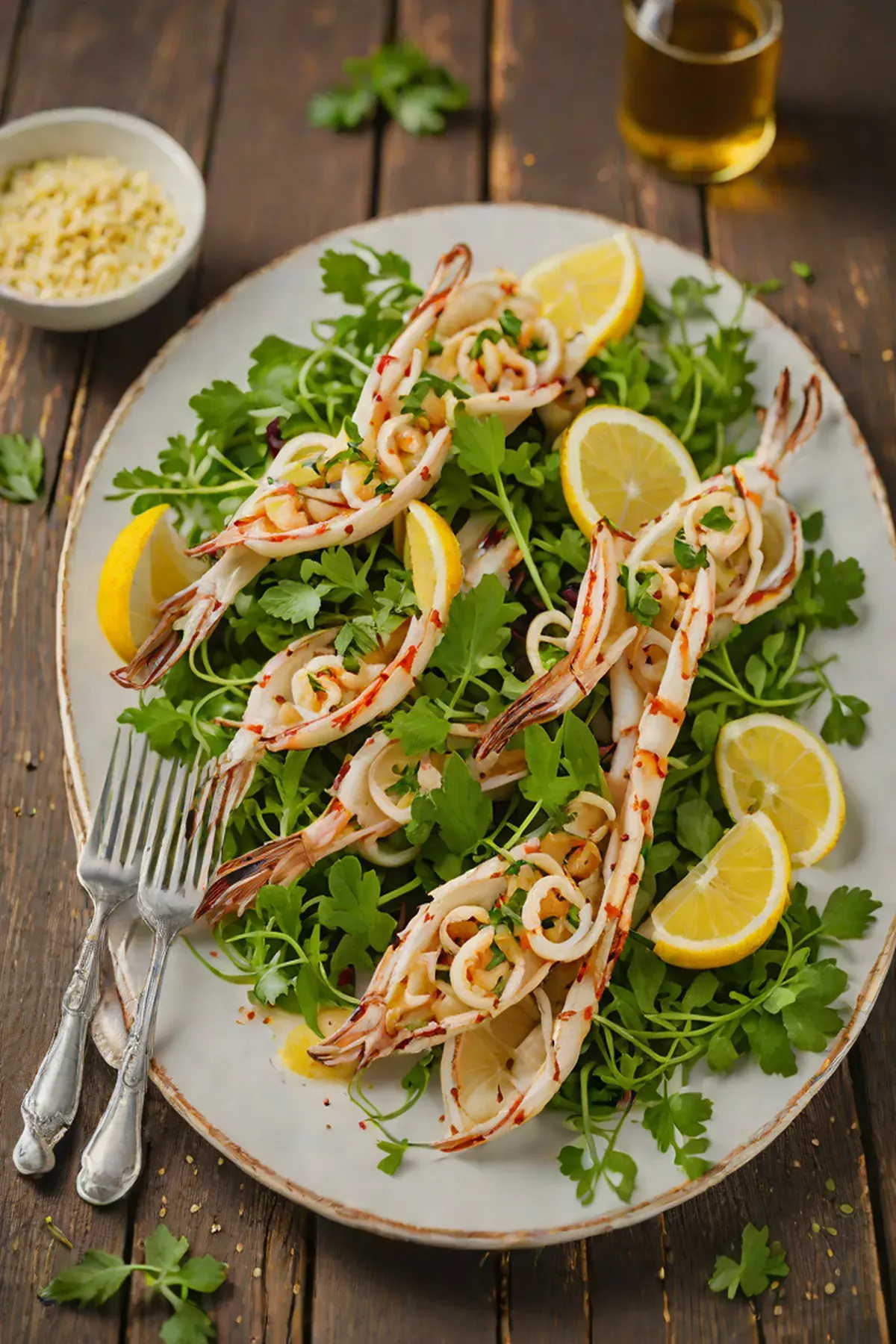 Grilled Squid with Rocket