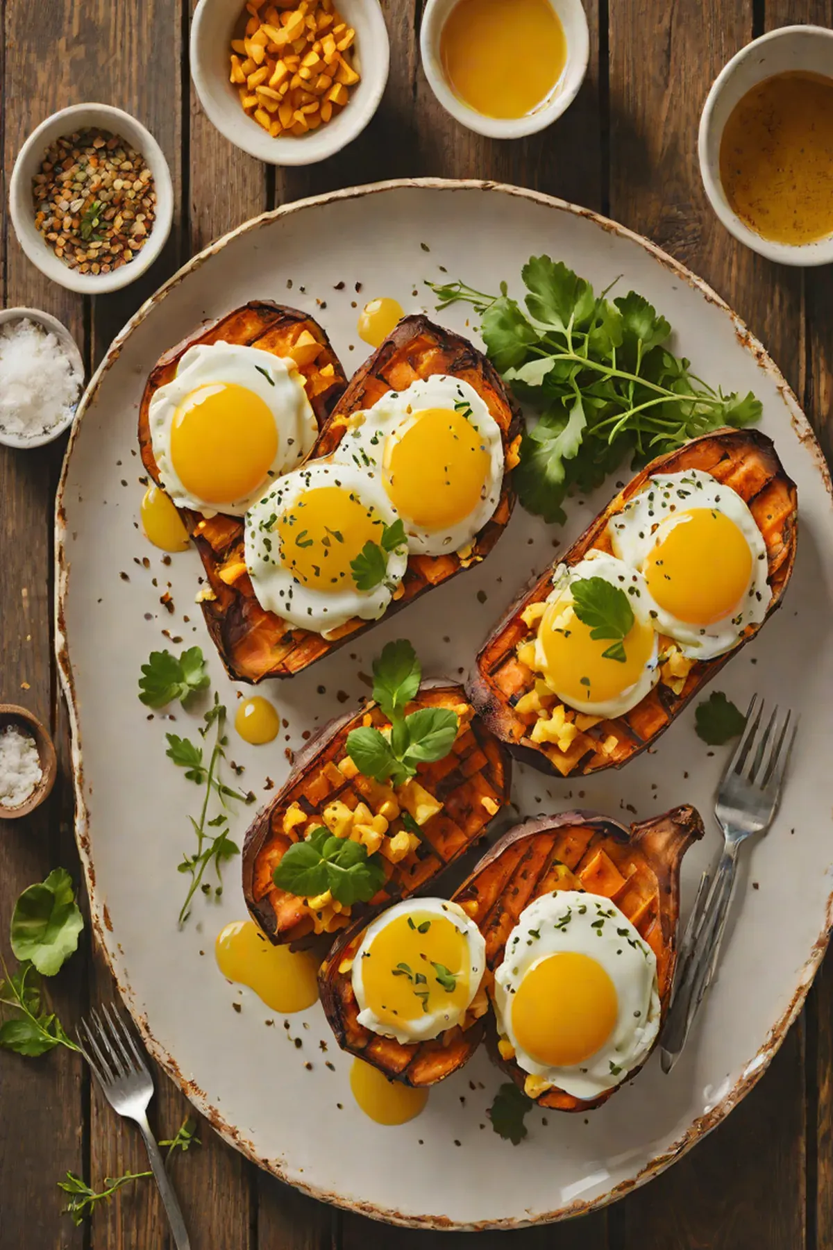 Grilled Sweet Potato and Eggs