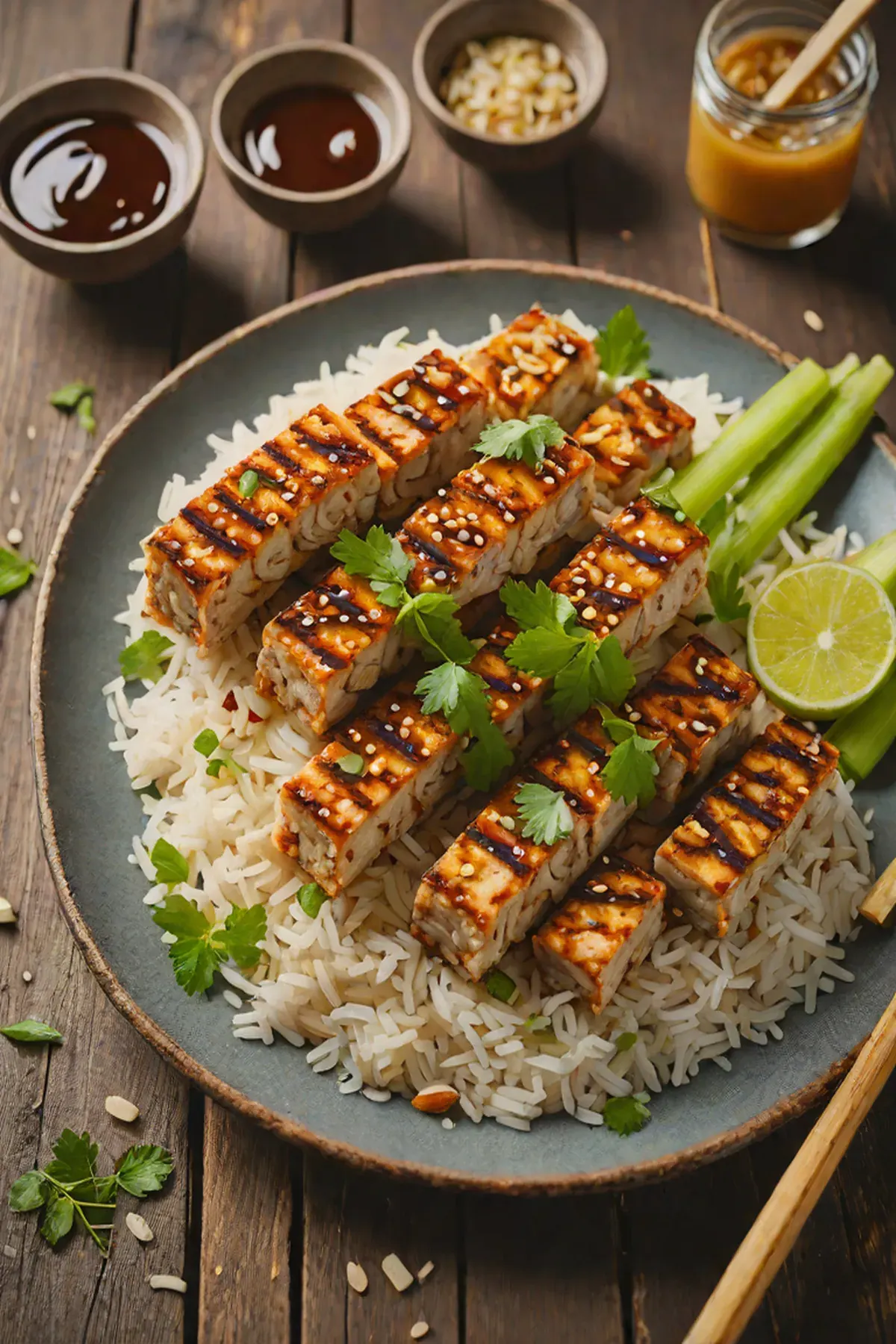 Grilled Tempeh with Bamboo Shoot