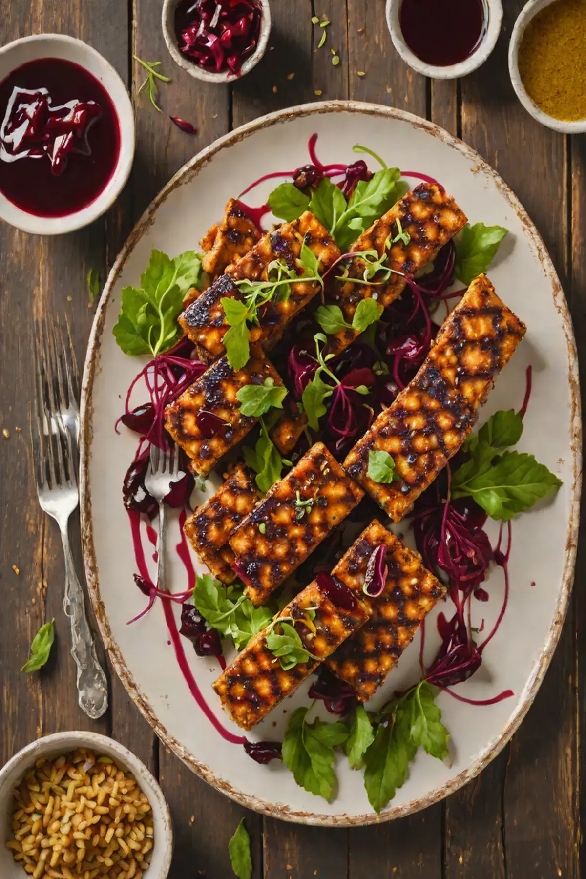 Grilled Tempeh with Beetroot