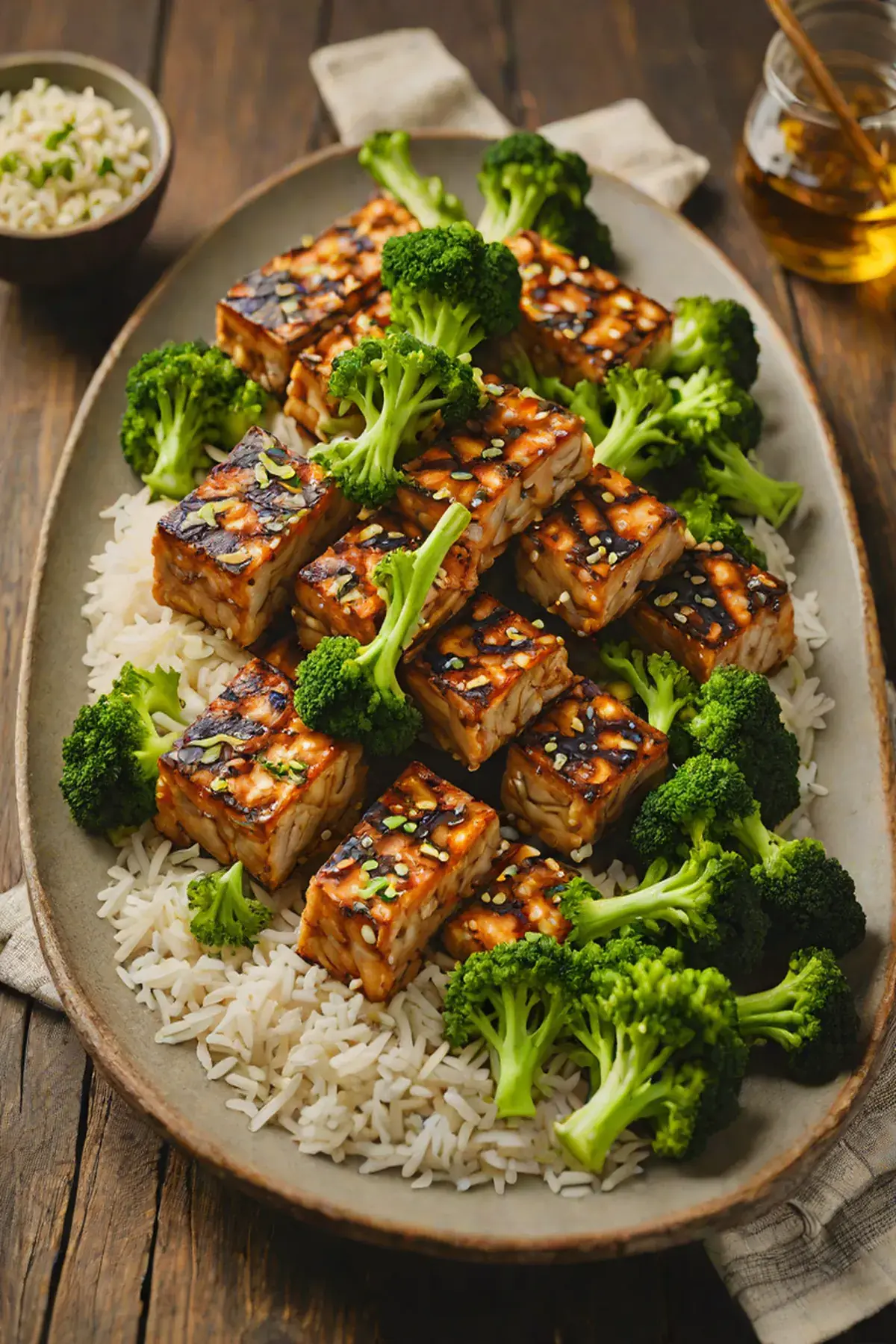 Grilled Tempeh with Broccoli