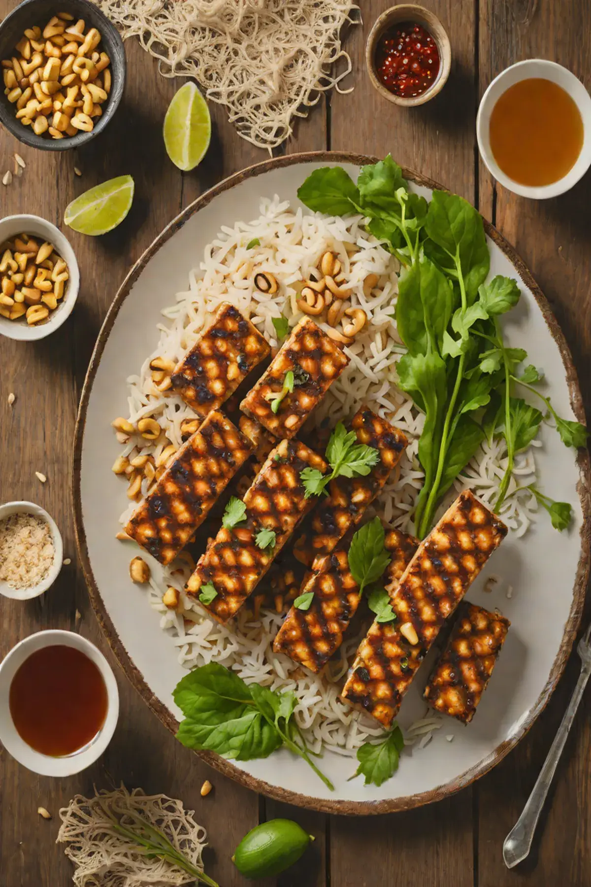 Grilled Tempeh with Lotus Root