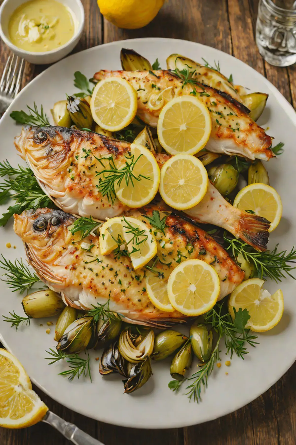 Grilled Tilapia with Artichoke and Lemon Butter