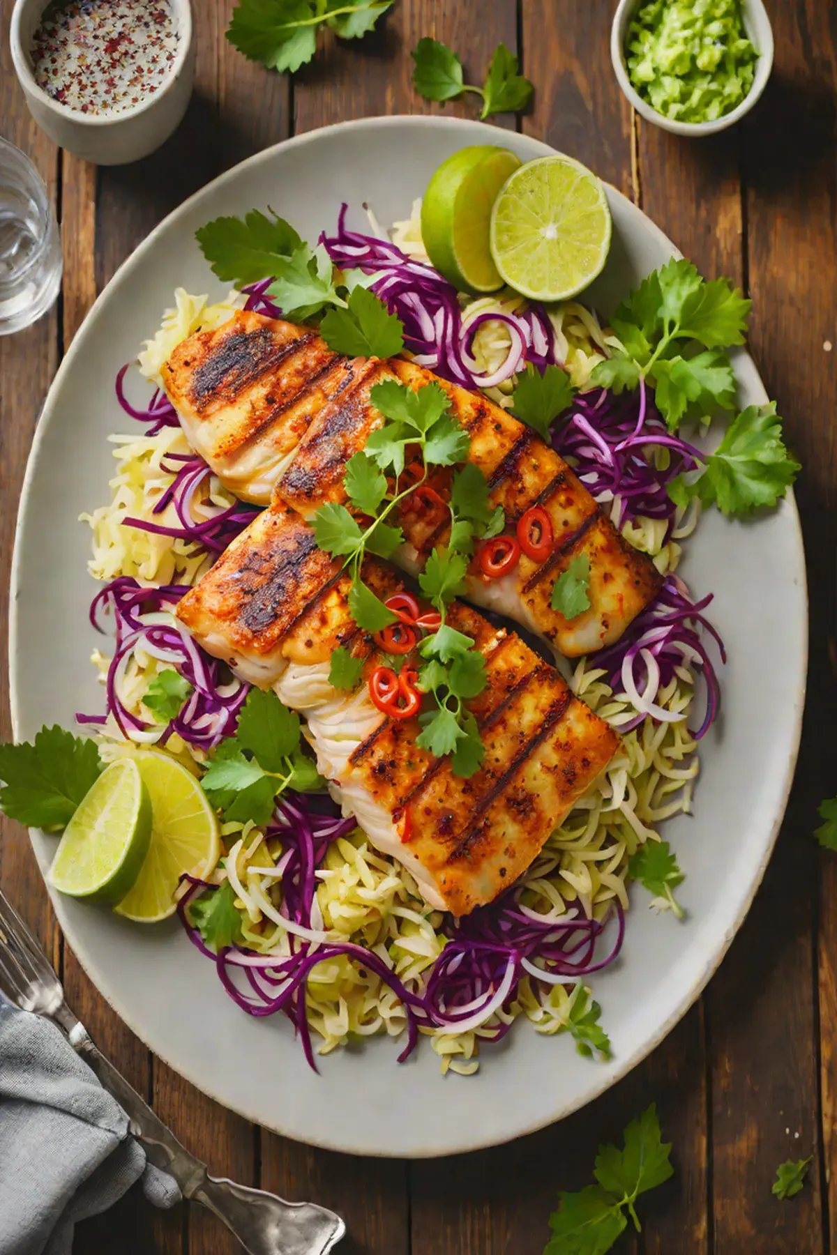 Grilled Tilapia with Cabbage