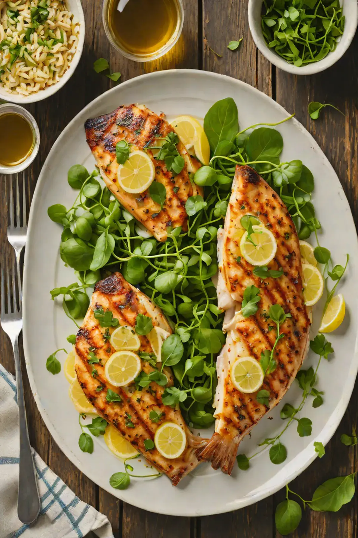 Grilled Tilapia with Watercress