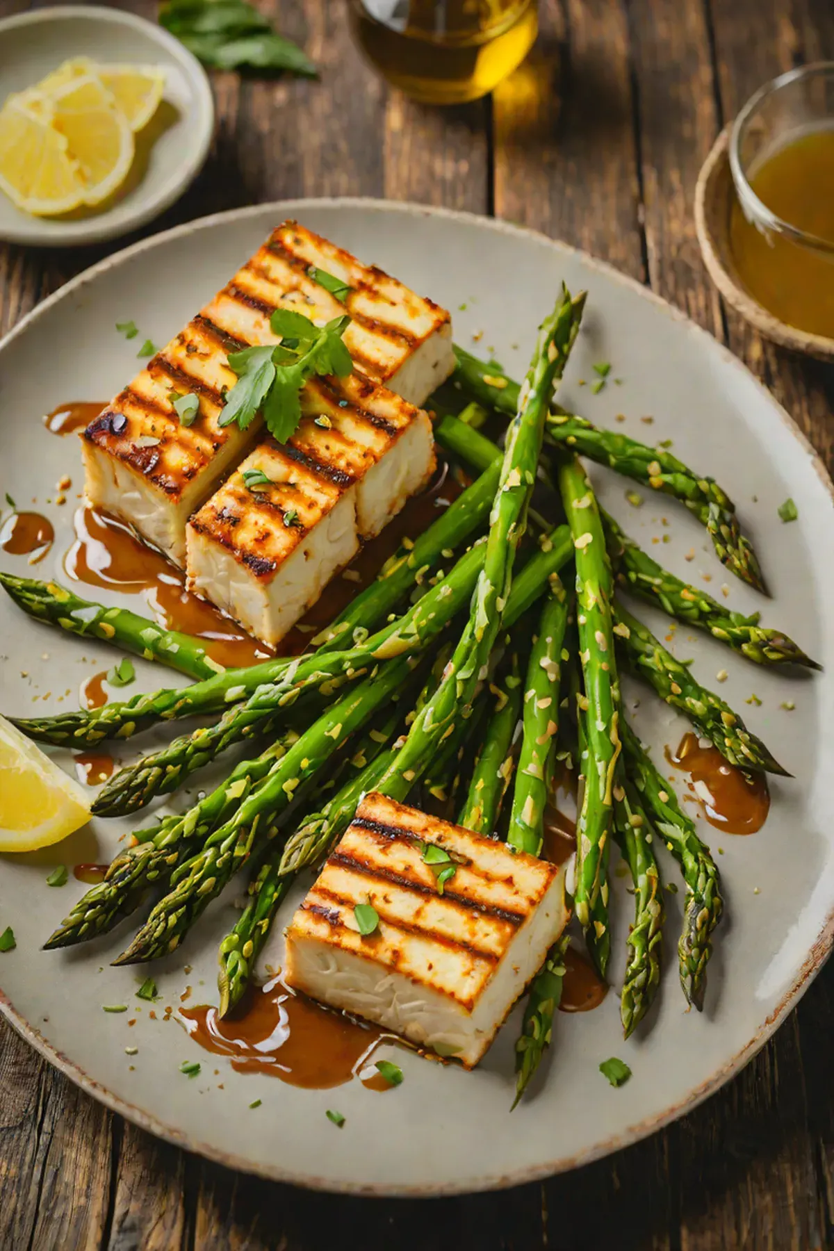 Grilled Tofu with Asparagus