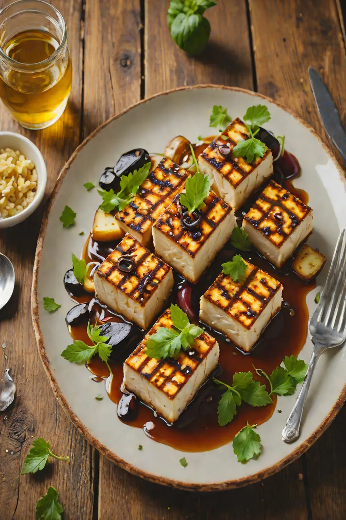 Grilled Tofu with Aubergine