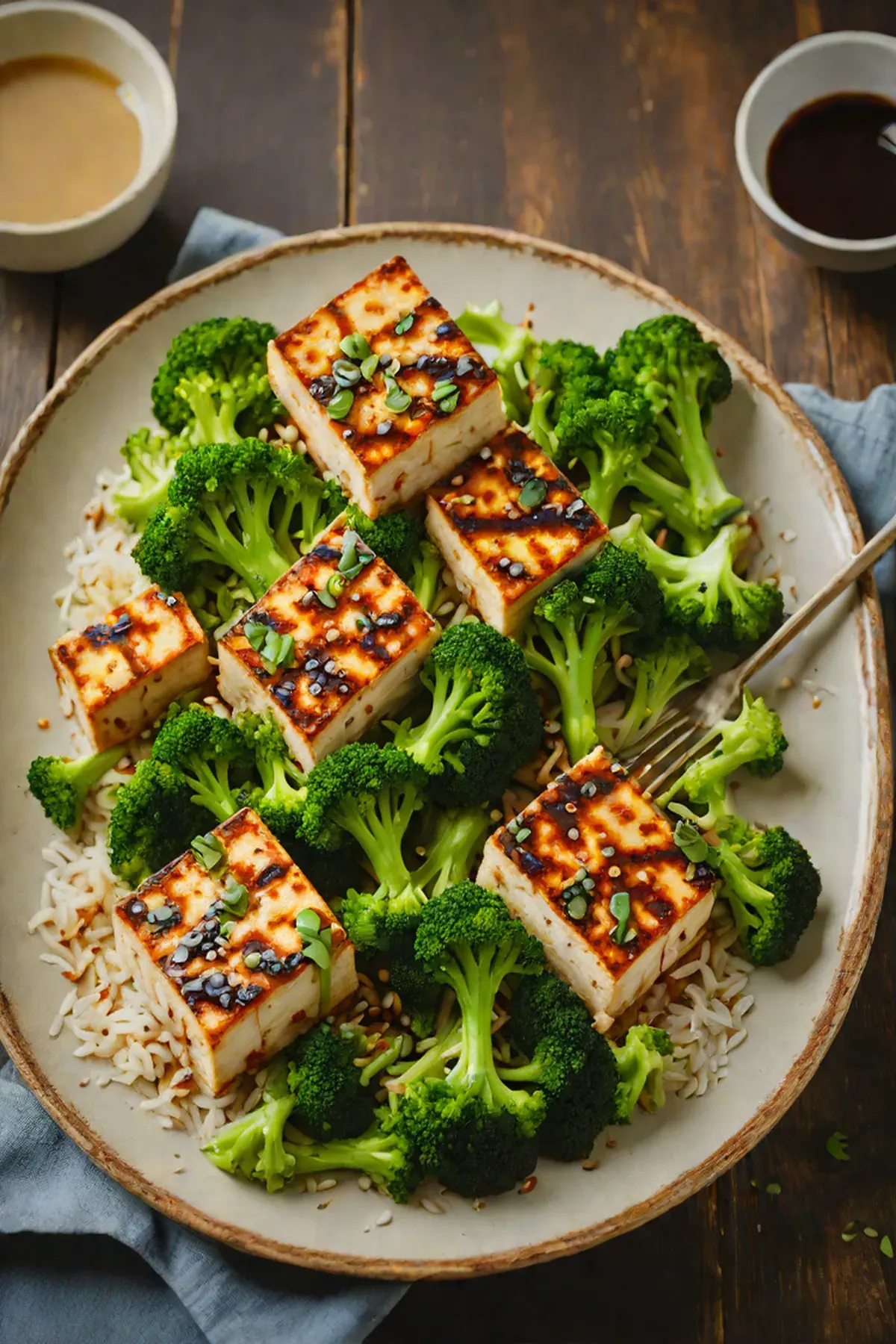 Grilled Tofu with Broccoli