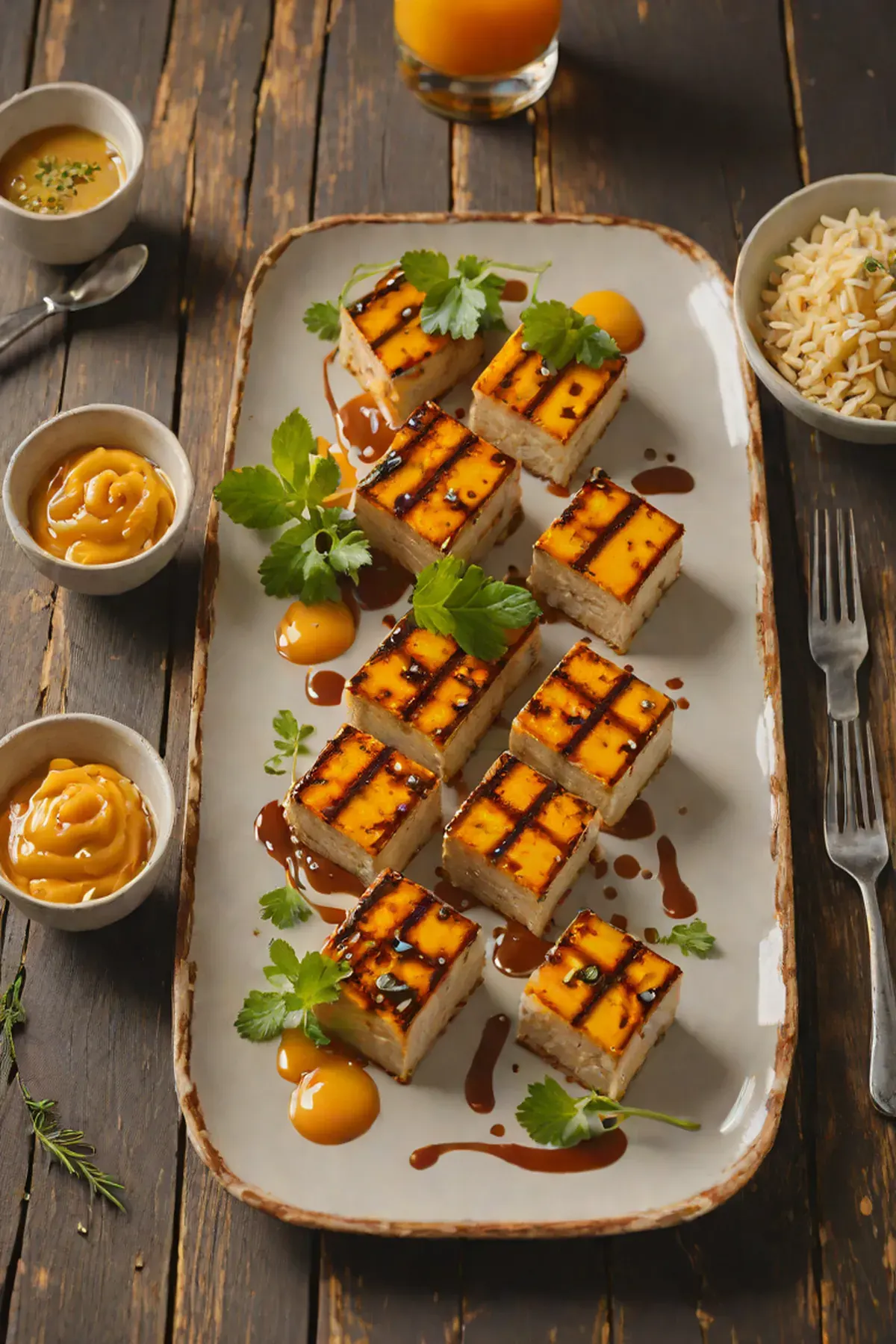 Grilled Tofu with Butternut Squash and Miso-Tahini Glaze